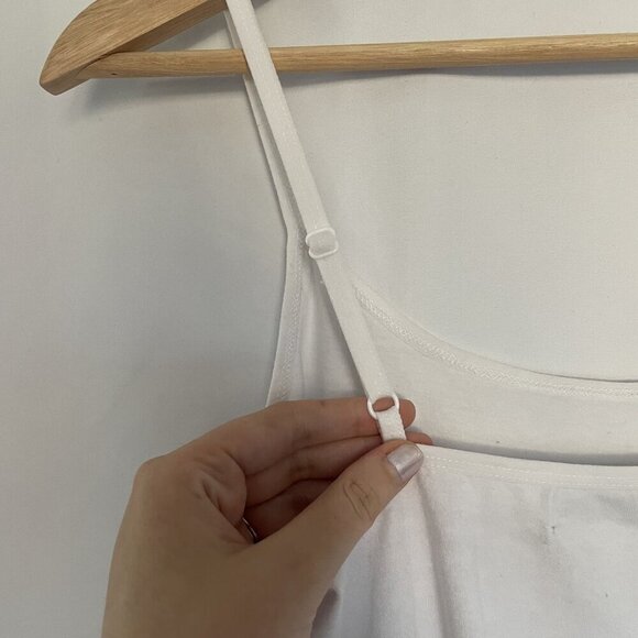 Active Basic White Cami Top Medium Cotton Spandex Blend women's lightweight - Picture 7 of 7